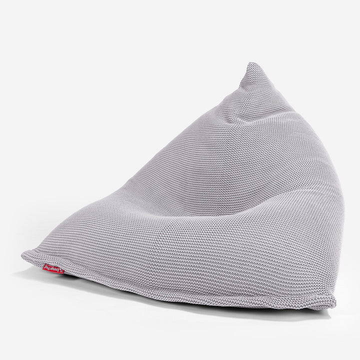 LOUNGE PUG - ELLOS KNIT - GAMING LOUNGER Bean Bag - POD Beanbag - LIGHT GREY