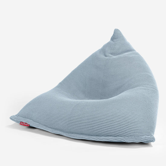 LOUNGE PUG - ELLOS KNIT - GAMING LOUNGER Bean Bag - POD Beanbag - MISTY BLUE