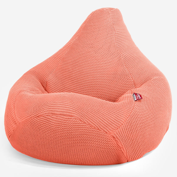 Highback Bean Bag Chair - 100% Cotton Ellos Coral Pink 01