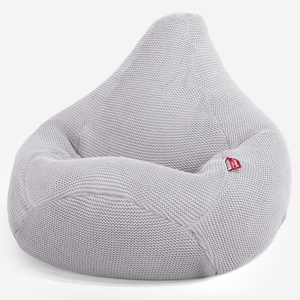 Highback Bean Bag Chair - 100% Cotton Ellos Light Grey 01