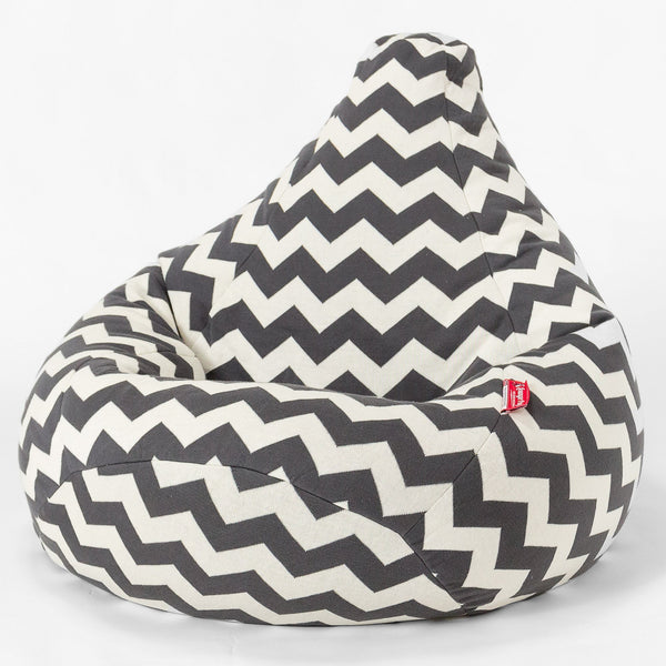 Highback Bean Bag Chair - Knitted Aztec Fabric Close-up Image