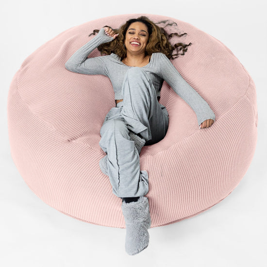 LOUNGE PUG - ELLOS KNIT - GIANT Bean Bag SOFA - MEGA MAMMOTH - Beanbag - BABY PINK