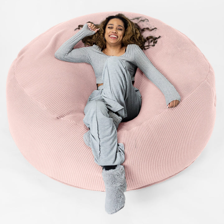 LOUNGE PUG - ELLOS KNIT - GIANT Bean Bag SOFA - MEGA MAMMOTH - Beanbag - BABY PINK