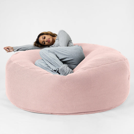 LOUNGE PUG - ELLOS KNIT - GIANT Bean Bag SOFA - MEGA MAMMOTH - Beanbag - BABY PINK