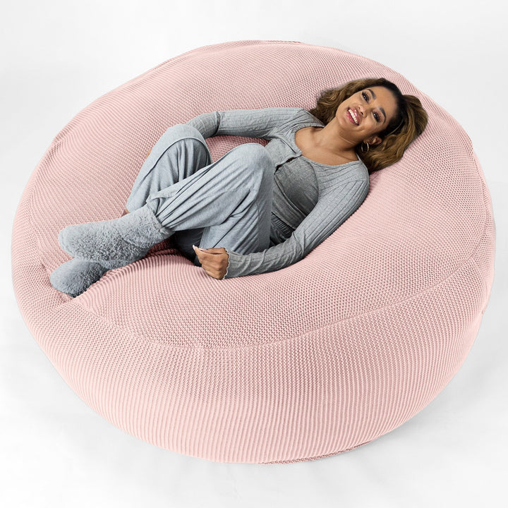 LOUNGE PUG - ELLOS KNIT - GIANT Bean Bag SOFA - MEGA MAMMOTH - Beanbag - BABY PINK