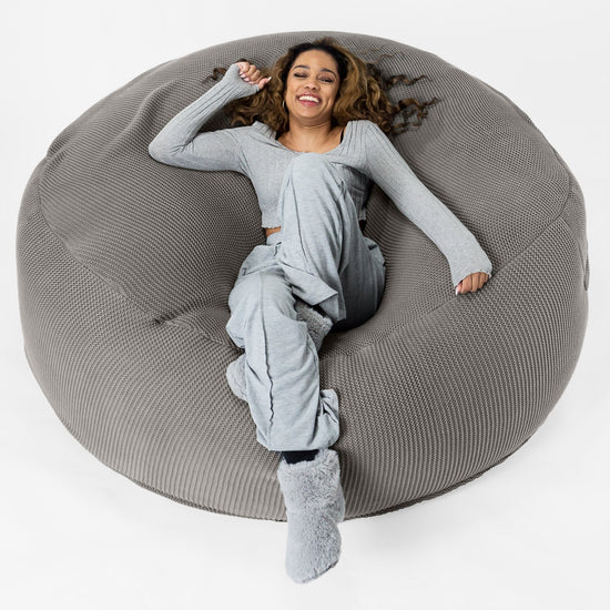 LOUNGE PUG - ELLOS KNIT - GIANT Bean Bag SOFA - MEGA MAMMOTH - Beanbag - GRAPHITE GREY