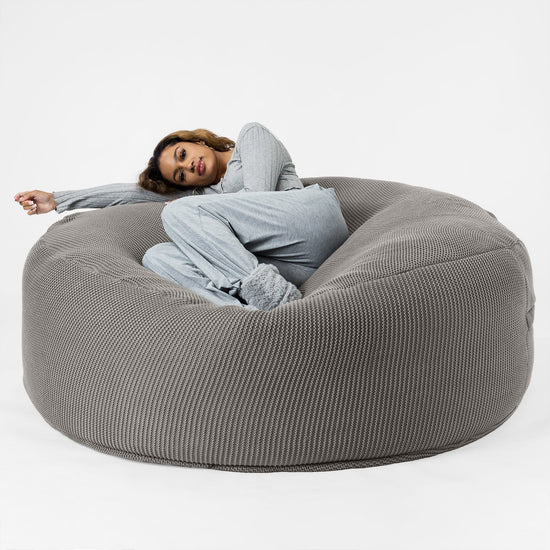 LOUNGE PUG - ELLOS KNIT - GIANT Bean Bag SOFA - MEGA MAMMOTH - Beanbag - GRAPHITE GREY