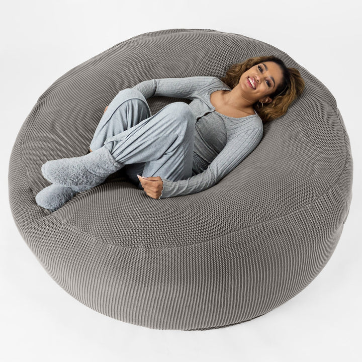 LOUNGE PUG - ELLOS KNIT - GIANT Bean Bag SOFA - MEGA MAMMOTH - Beanbag - GRAPHITE GREY