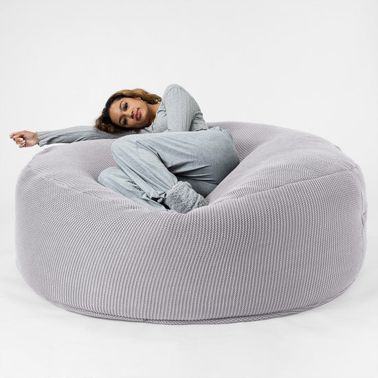 LOUNGE PUG - ELLOS KNIT - GIANT Bean Bag SOFA - MEGA MAMMOTH - Beanbag - LIGHT GREY