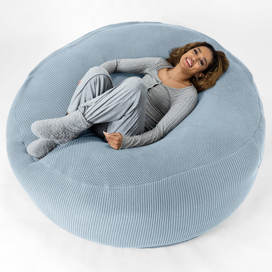 LOUNGE PUG - ELLOS KNIT - GIANT Bean Bag SOFA - MEGA MAMMOTH - Beanbag - MISTY BLUE