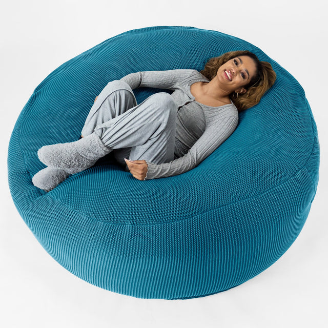 LOUNGE PUG - ELLOS KNIT - GIANT Bean Bag SOFA - MEGA MAMMOTH - Beanbag - PETROL BLUE