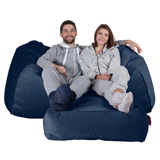 LOUNGE PUG - VELVET - GIANT Bean Bag SOFA - Beanbag SOFA UK - MIDNIGHT BLUE