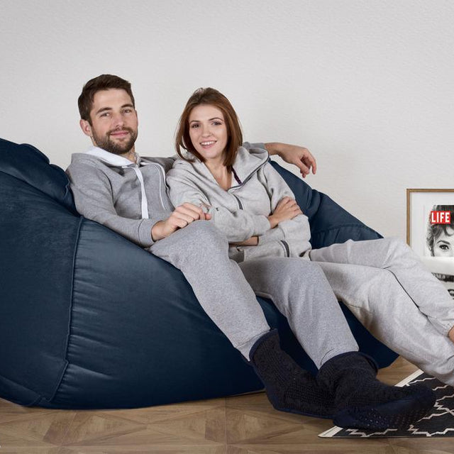 LOUNGE PUG - VELVET - GIANT Bean Bag SOFA - Beanbag SOFA UK - MIDNIGHT BLUE