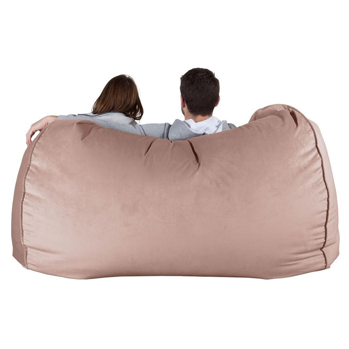 LOUNGE PUG - VELVET - GIANT Bean Bag SOFA - Beanbag SOFA UK - ROSE PINK