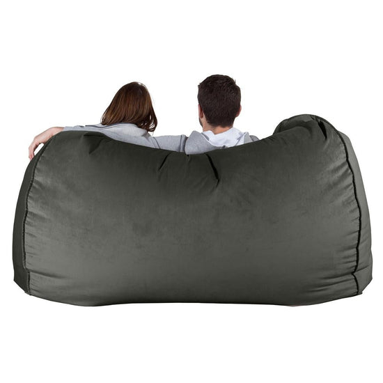 LOUNGE PUG - VELVET - GIANT Bean Bag SOFA - Beanbag SOFA UK - GRAPHITE GREY