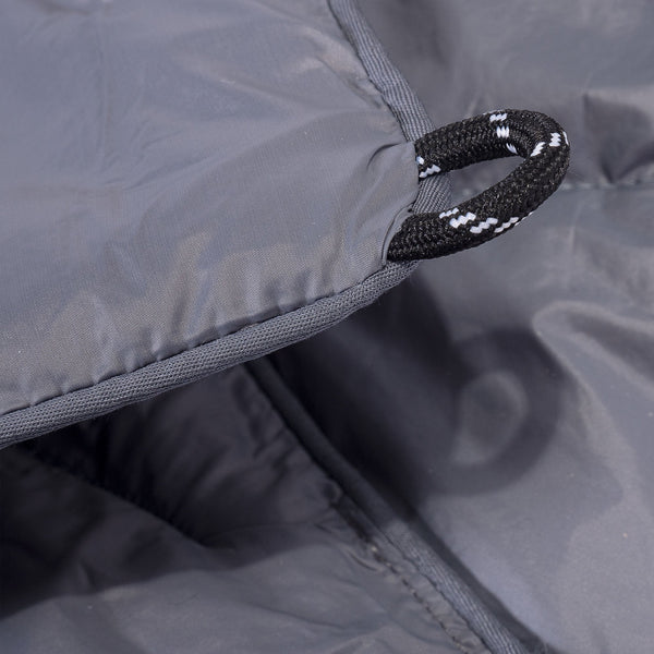 Outdoor Puffy Blanket - Grey Fabric Close-up Image