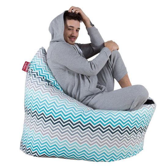 XL Pillow Beanbag - Geo Print Chevron Teal 04