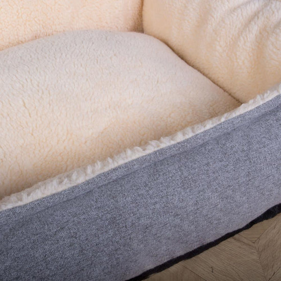 The Nest By Mighty-Bark Orthopedic Memory Foam Dog Bed Basket For Pets Small Medium Large Interalli Wool Silver