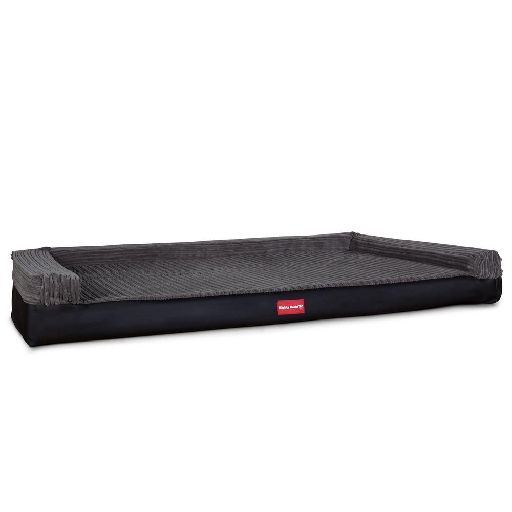 "The Bench By Mighty-Bark" - Orthopedic Memory Foam Dog Bed, Large, Medium, XXL - Faux Leather Black