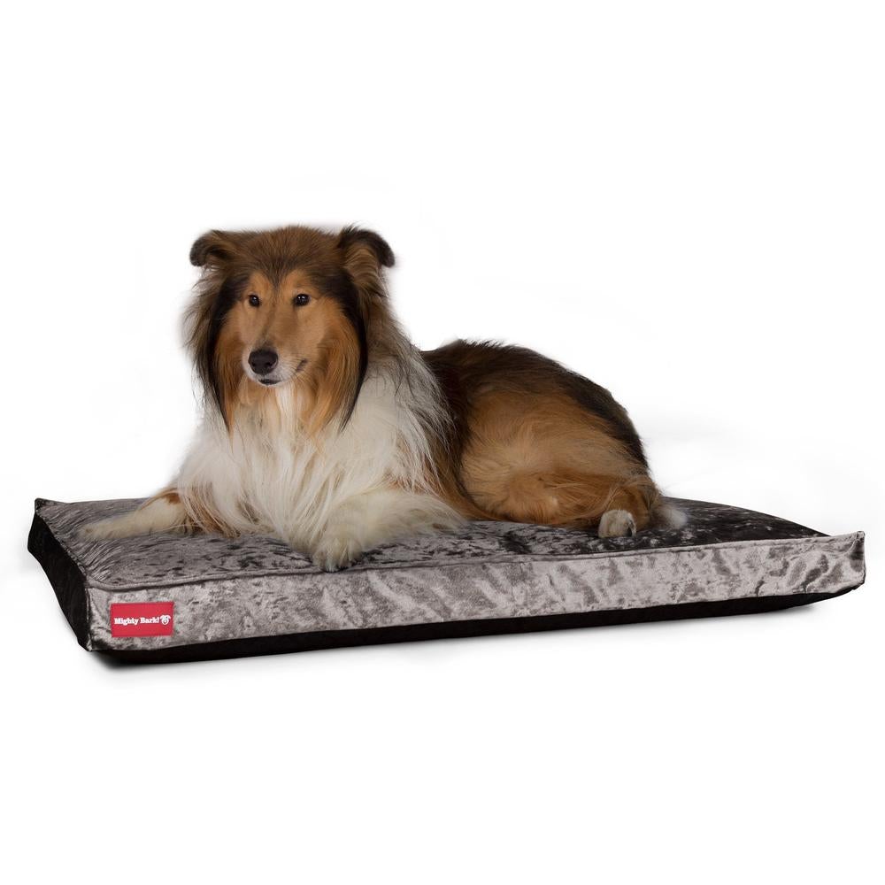 "The Mattress By Mighty-Bark" - Orthopedic Classic Memory Foam Dog Bed Cushion For Pets, Medium, XXL - Glitz Silver
