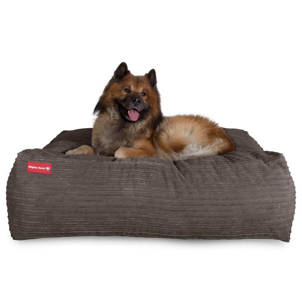 "The Crash Pad By Mighty-Bark" - XXL Large Memory Foam Dog Bed - Cord Graphite
