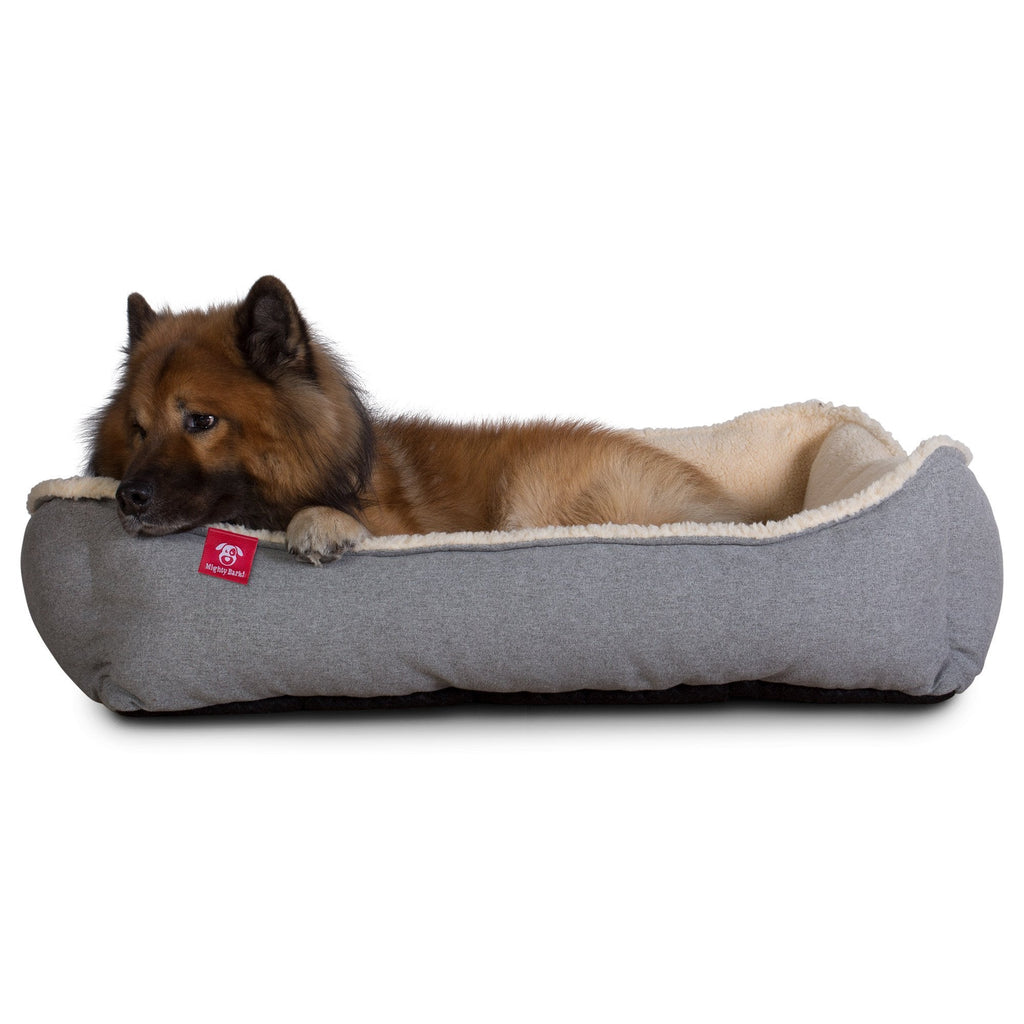 The Nest By Mighty-Bark Orthopedic Memory Foam Dog Bed Basket For Pets Small Medium Large Interalli Wool Silver