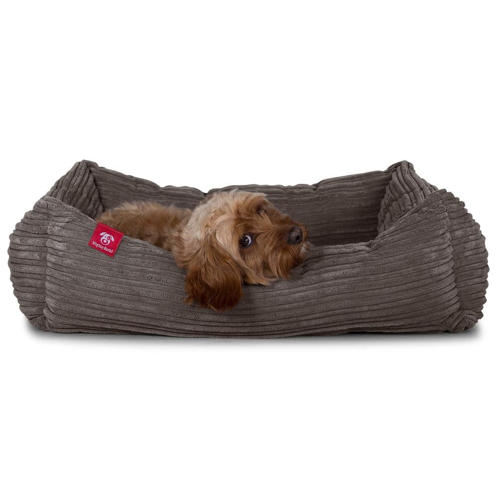 "The Nest By Mighty-Bark" - Orthopedic Memory Foam Dog Bed Basket For Pets, Small, Medium, Large - Cord Graphite