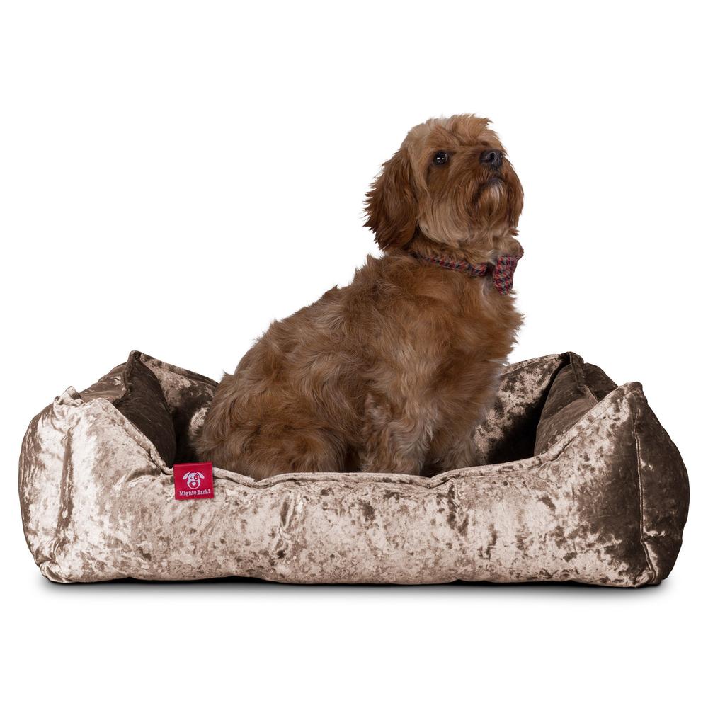 "The Nest By Mighty-Bark" - Orthopedic Memory Foam Dog Bed Basket For Pets, Small, Medium, Large - Glitz Truffle