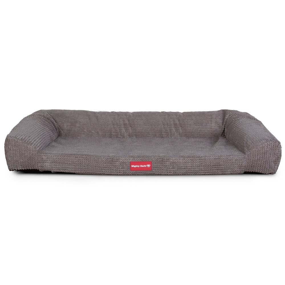 "The Sofa By Mighty-Bark" - Orthopedic Memory Foam Sofa Dog Bed, Large, Medium, XXL - Pom Pom Charcoal