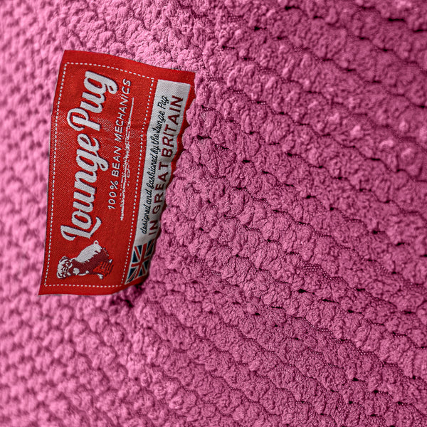 Highback Bean Bag Chair - Pom Pom Pink Fabric Close-up Image