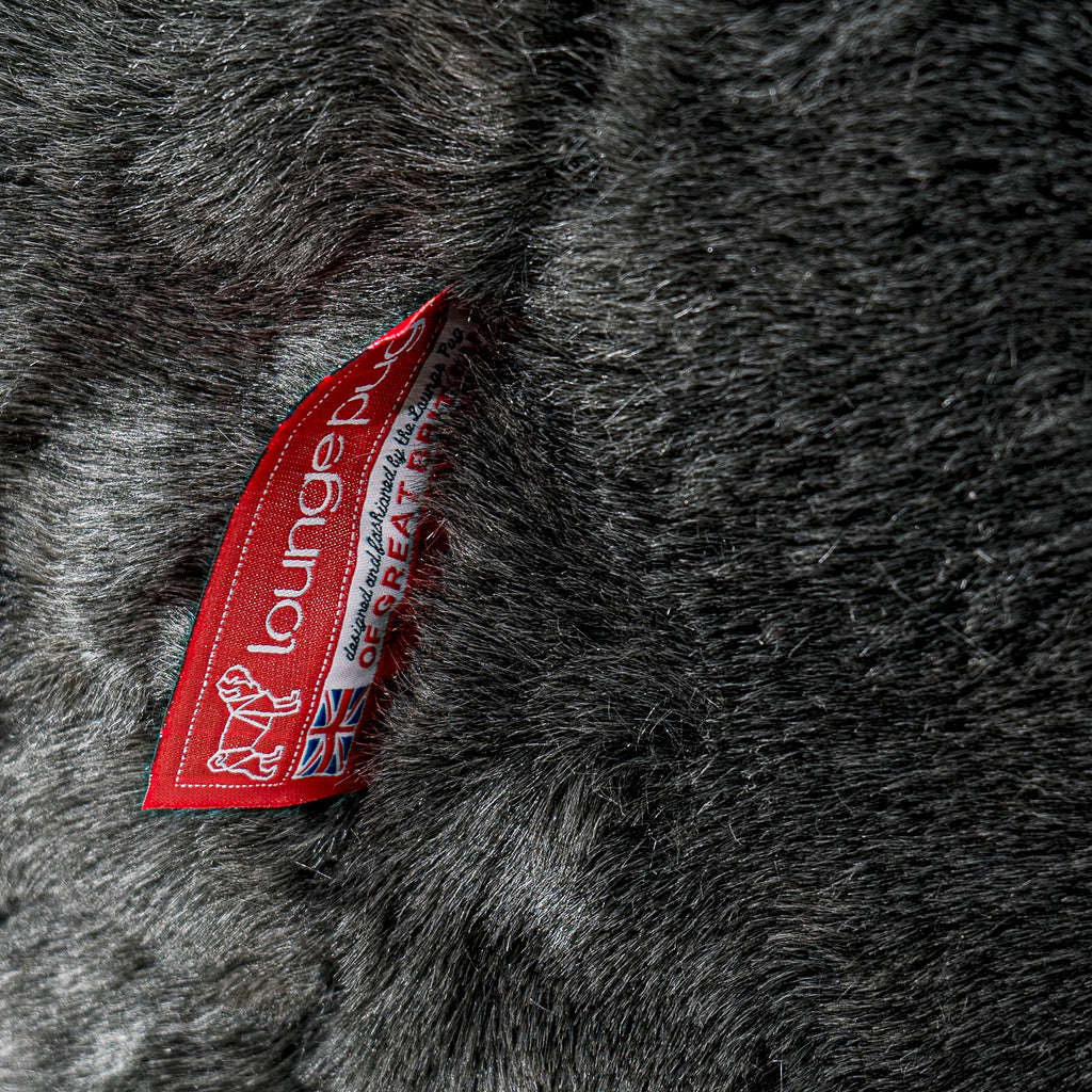 Lounger Beanbag - Faux Fur Sheepskin Black 03
