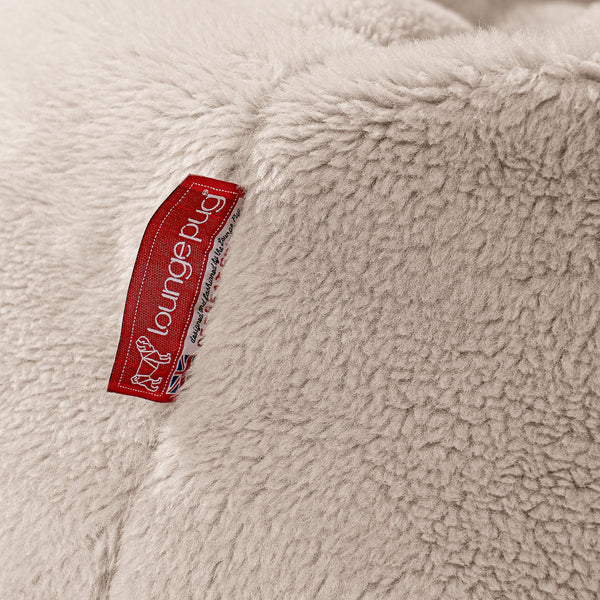 Lounger Beanbag - Teddy Faux Fur Mink Fabric Close-up Image