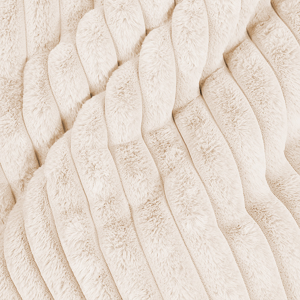 Rectangular Scatter Cushion Cover 35 x 50cm - Ultra Plush Cord Cream 03