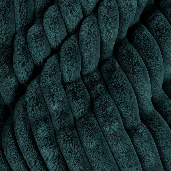 Large Floor Cushion - Ultra Plush Cord Teal Fabric Close-up Image