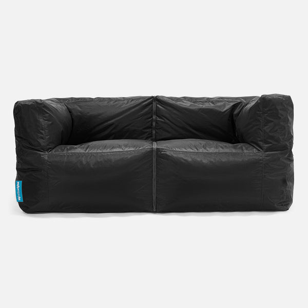 2 Seater Modular Sofa Outdoor Bean Bag - SmartCanvas™ Black 01