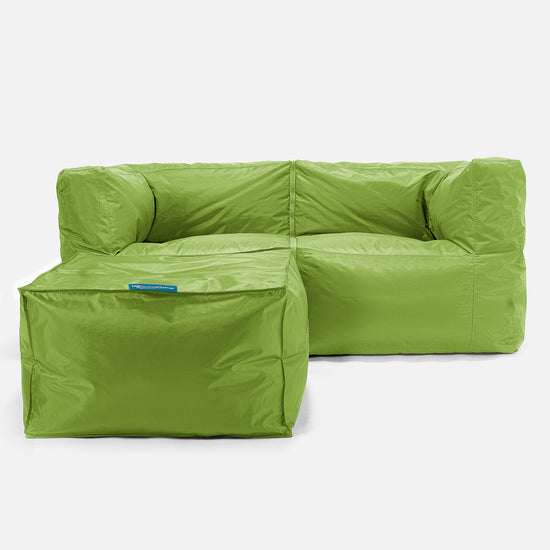 2 Seater Modular Sofa Outdoor Bean Bag - SmartCanvas™ Lime Green 02
