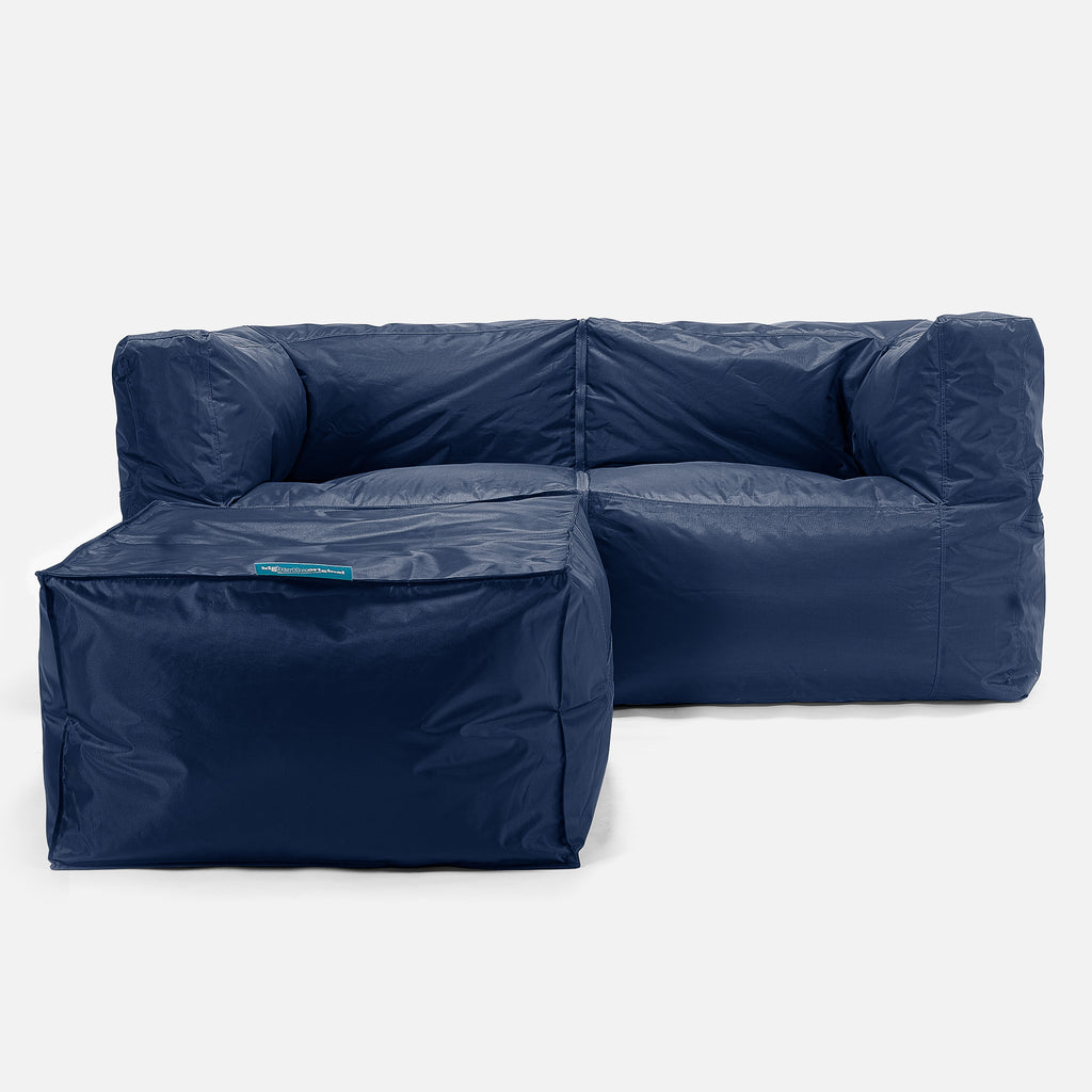 2 Seater Modular Sofa Outdoor Bean Bag - SmartCanvas™ Navy Blue 02