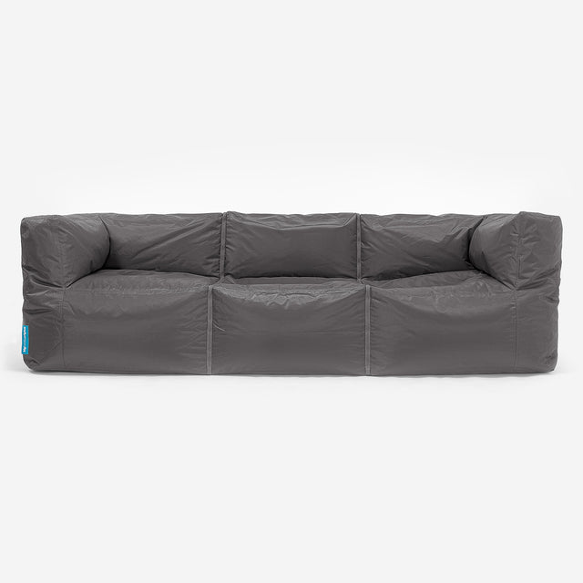 3 Seater Modular Sofa Outdoor Bean Bag - SmartCanvas™ Graphite Grey 01