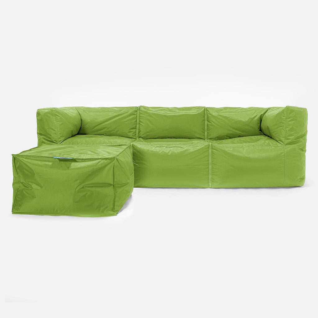 3 Seater Modular Sofa Outdoor Bean Bag - SmartCanvas™ Lime Green 02