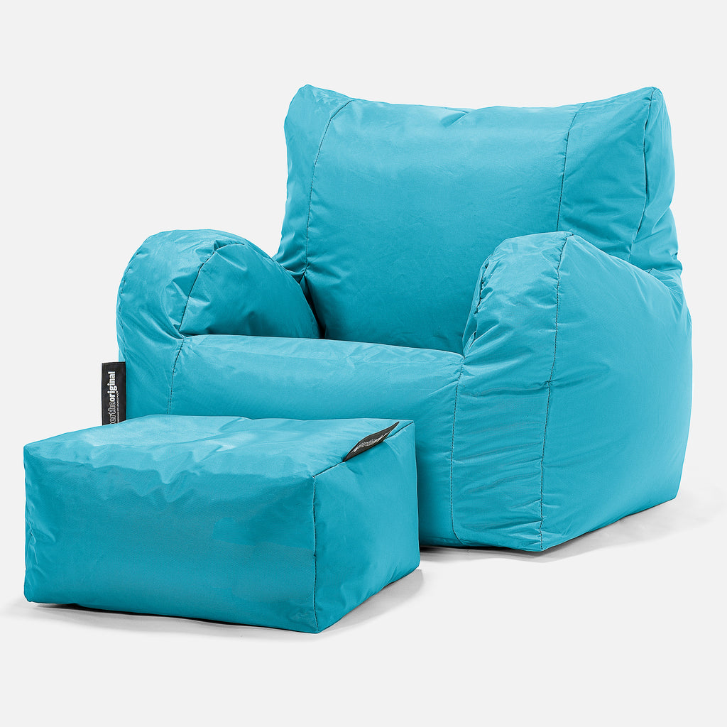 Garden Bean Bag Armchair - SmartCanvas™ Aqua Blue 02