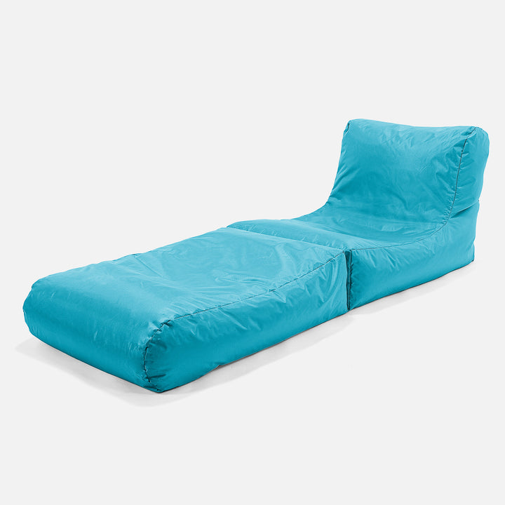 2 in 1 Garden Sun Lounger Bean Bag - SmartCanvas™ Aqua Blue 02