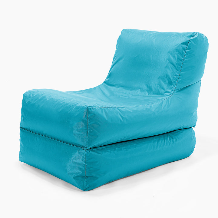 2 in 1 Garden Sun Lounger Bean Bag - SmartCanvas™ Aqua Blue 03