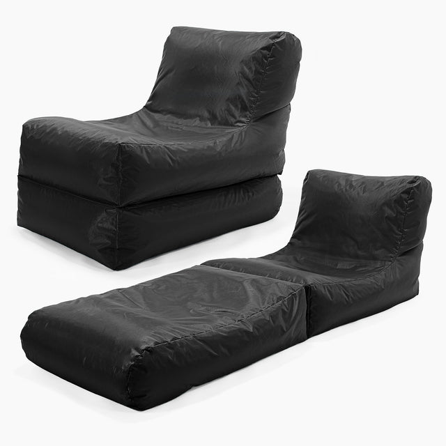 2 in 1 Garden Sun Lounger Bean Bag - SmartCanvas™ Black 01