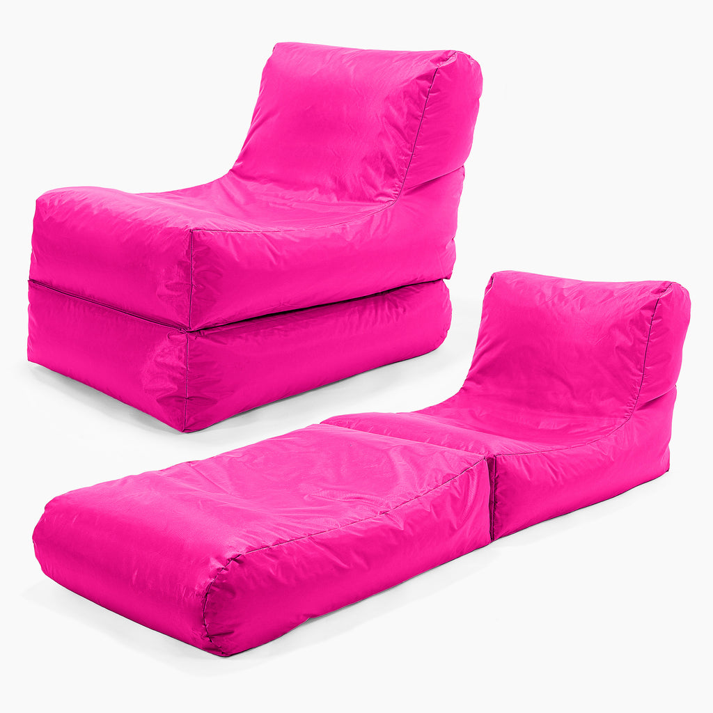 2 in 1 Garden Sun Lounger Bean Bag SmartCanvas Cerise Pink