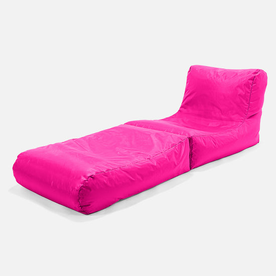 2 in 1 Garden Sun Lounger Bean Bag - SmartCanvas™ Cerise Pink 02