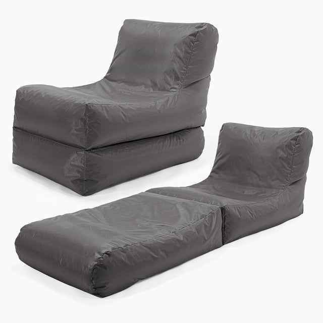 2 in 1 Garden Sun Lounger Bean Bag - SmartCanvas™ Graphite Grey 01