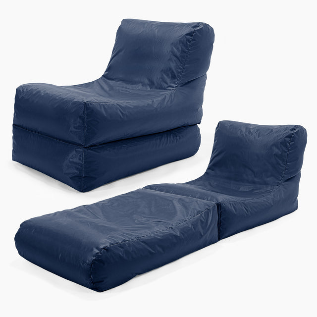 2 in 1 Garden Sun Lounger Bean Bag - SmartCanvas™ Navy Blue 01