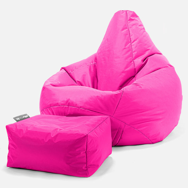 Outdoor Highback Bean Bag Chair - SmartCanvas™ Cerise Pink 01