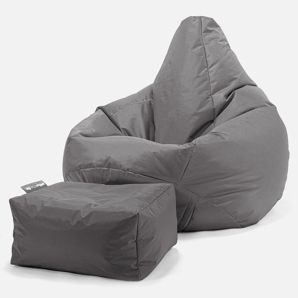 Outdoor Highback Bean Bag Chair - SmartCanvas™ Graphite Grey 01