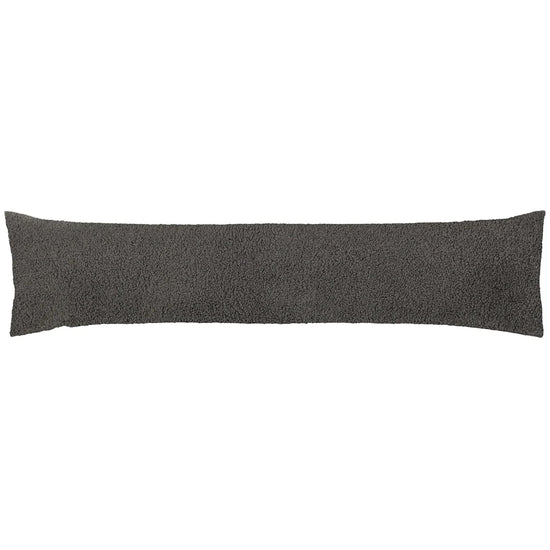 Draught Excluder Cushion - Teddy Fleece Charcoal Grey 01